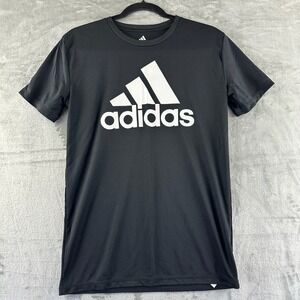 Adidas Graphic Athletic T-Shirt Boy's L (14-16) Black Prime Green Aeroready.